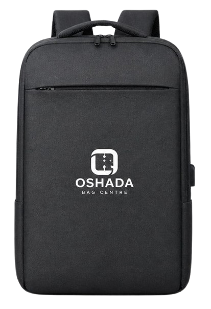 Oshada Bag Centre black backpack with logo